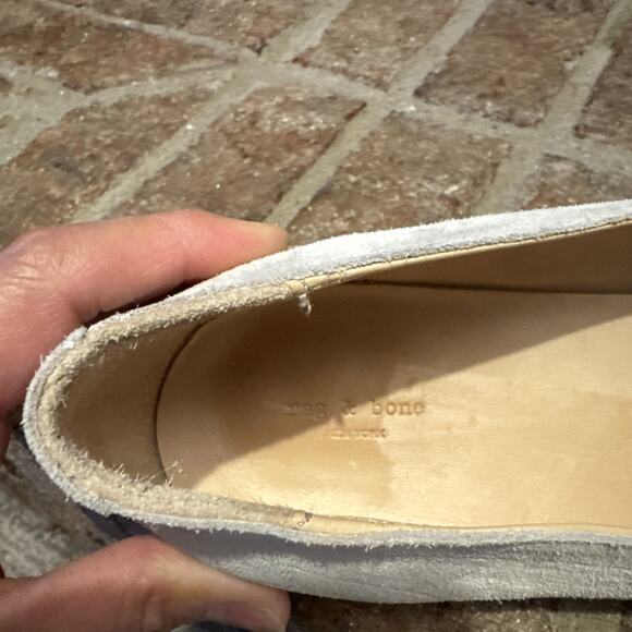 Rag And Bone New York Cream Suede Loafers Shoes Womens 39.5 Slip On Flats - Picture 13 of 16
